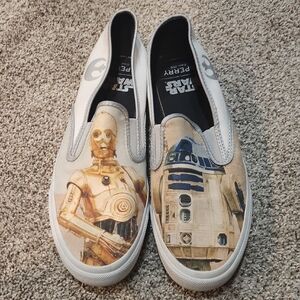 Sperry Star Wars C-3PO and R2-D2 Slip-On Shoes Canvas Sz Mens 10.5